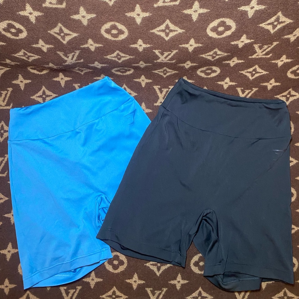 Gymshark Blue and Black Athletic Shorts
